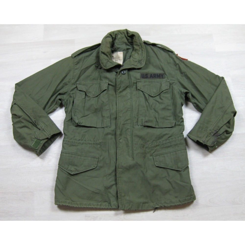 Vintage 70s US Army M65 Military Field Jacket (S) Cold Weather Vietnam Red Devil